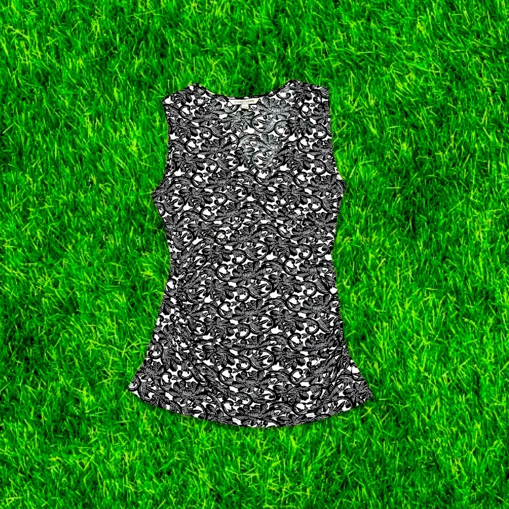 vtg y2k whimsygoth floral print cinched top